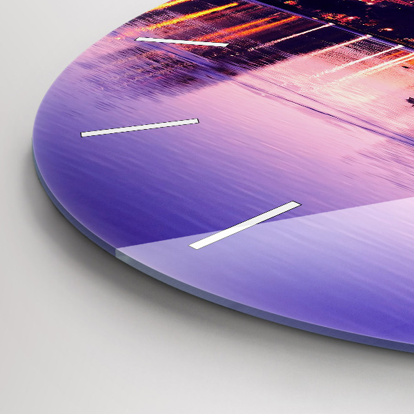 Kerek fali üvegóra Esti panoráma a városra