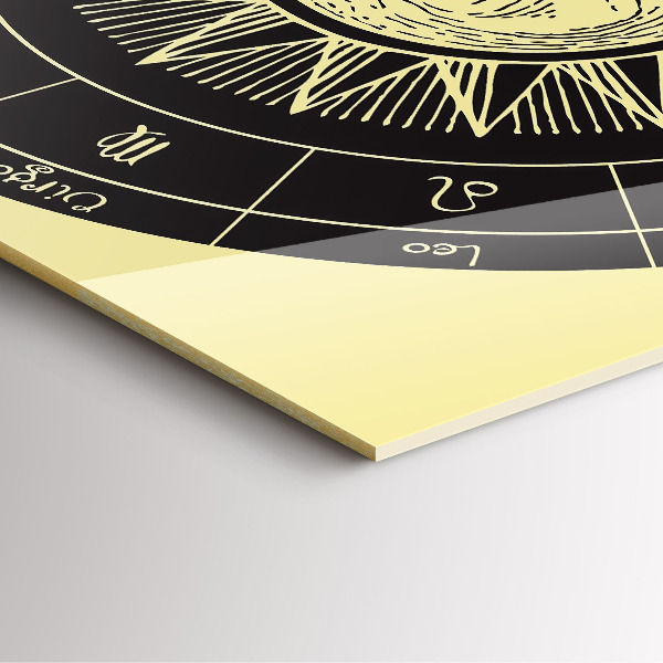 Szögletes üvegóra Zodiákusok és a Nap