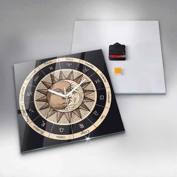 Szögletes üvegóra A Nap és az állatövek