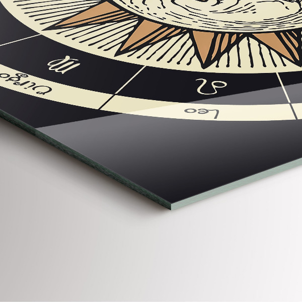 Szögletes üvegóra A Nap és az állatövek