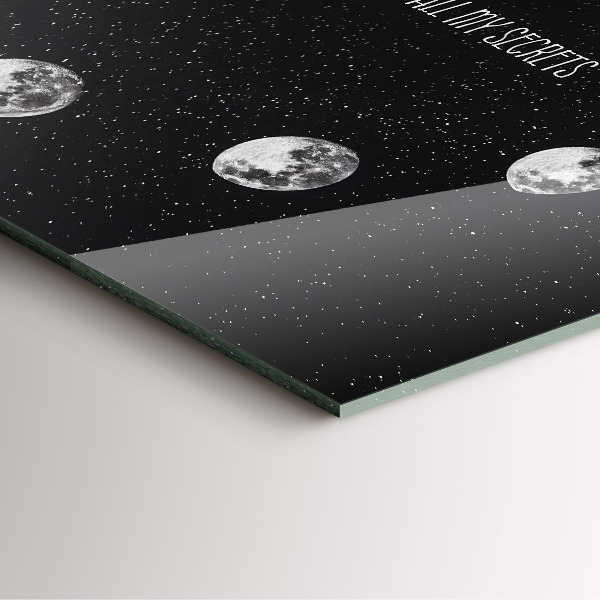 Szögletes üvegóra Holdfázisok és felirat