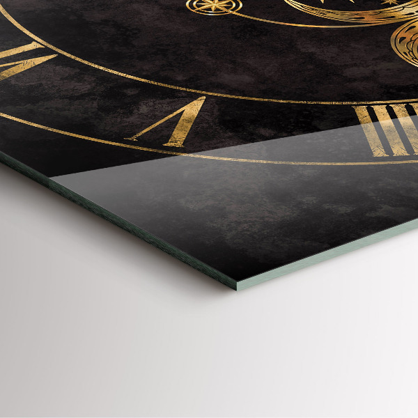 Szögletes üvegóra Arany római számok