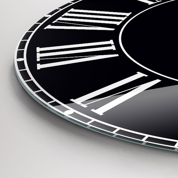 Kerek üvegóra Fekete római számok