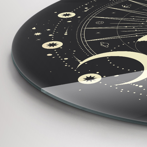 Kerek üvegóra Holdak és napok