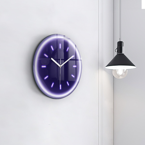 Kerek üvegóra Neon kötőjelek